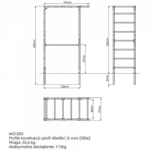 Вуличні гімнастичні сходи Marbo Sport MO-003
