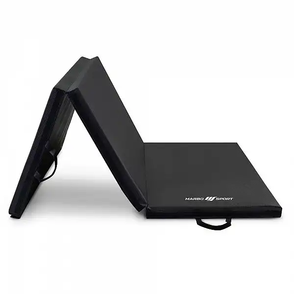 Жесткий складной гимнастический матрас на липучке 180 х 90 х 5 см черный - Marbo Sport