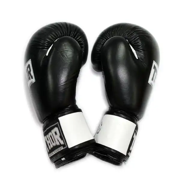 Перчатки боксерские THOR SPARRING 10oz /Кожа /черно-белые