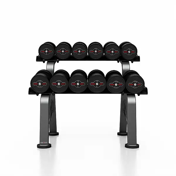Набір прогумованих гантелей зі стійкою Marbo Sport S MP-HSGk2-S-k1 5-17.5кг