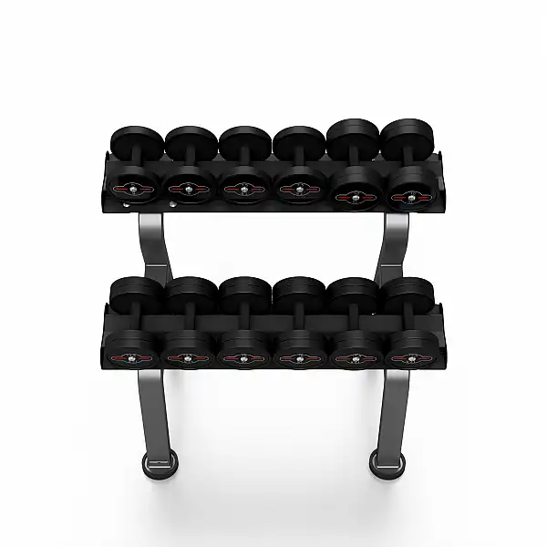 Набір прогумованих гантелей зі стійкою Marbo Sport S MP-HSGk2-S-k1 5-17.5кг