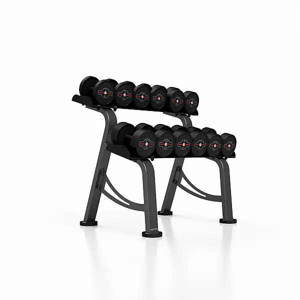 Набір прогумованих гантелей зі стійкою Marbo Sport S MP-HSGk2-S-k1 5-17.5кг