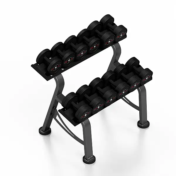 Набір прогумованих гантелей зі стійкою Marbo Sport S MP-HSGk2-S-k1 5-17.5кг