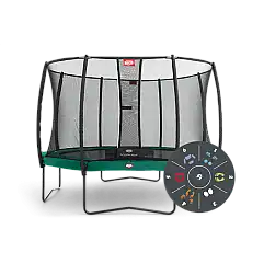 Батут Berg Champion 430см Tattoo с сеткой Deluxe, зеленый