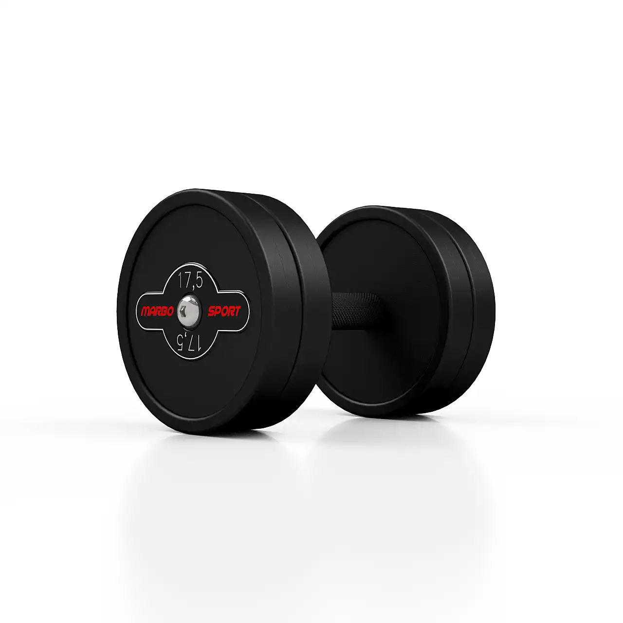 Гантель прорезиненный Marbo Sport 17.5кг, черный матовый