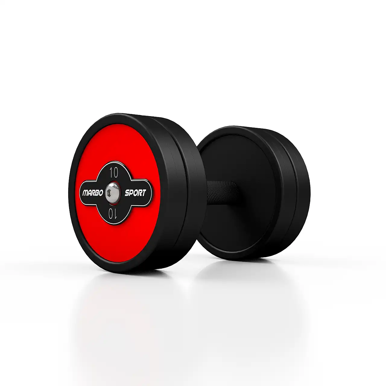 Гантель прогумована Marbo Sport 10кг, червоний глянец