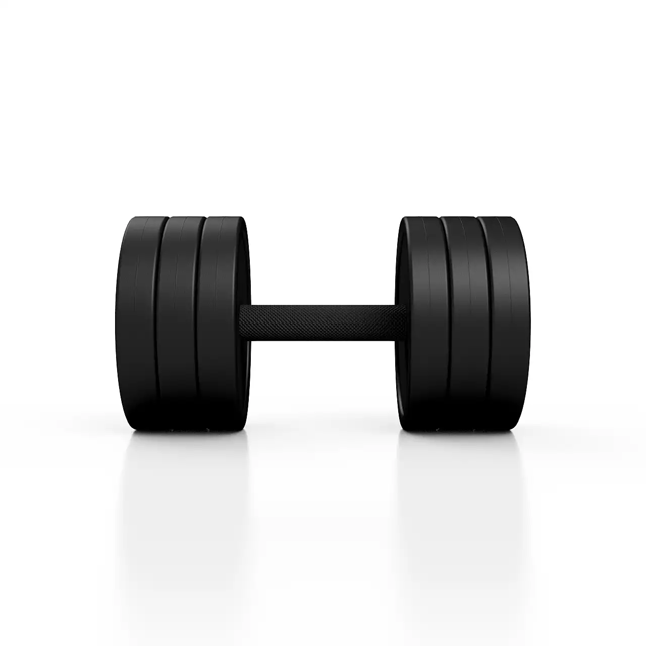 Гантель прорезиненный Marbo Sport 20кг, черный матовый.