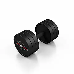 Гантель прорезиненный Marbo Sport 20кг, черный матовый.
