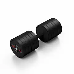 Гантель обрезиненная Marbo Sport 45кг, черный матовый