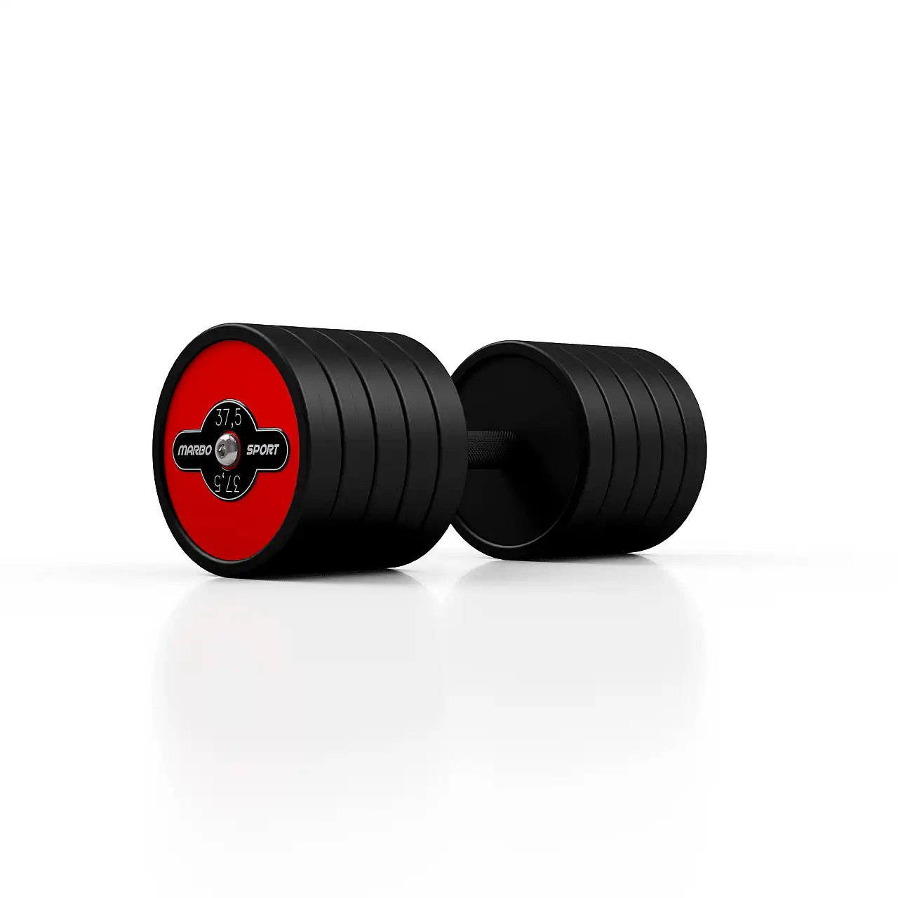 Гантель прогумована Marbo Sport 37.5кг, червоний глянець