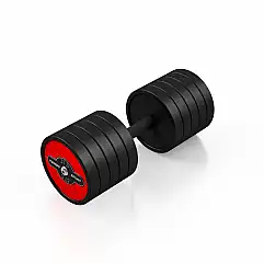 Гантель прогумована Marbo Sport 37.5кг, червоний глянець