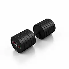 Гантель прорезиненный Marbo Sport 50кг, черный матовый.