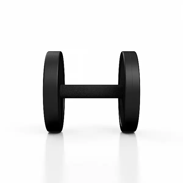 Гантель прорезиненный Marbo Sport 7.5кг, черный матовый.