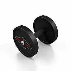 Гантель прорезиненный Marbo Sport 7.5кг, черный матовый.