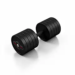 Гантель прорезиненный Marbo Sport 37.5кг, черный матовый