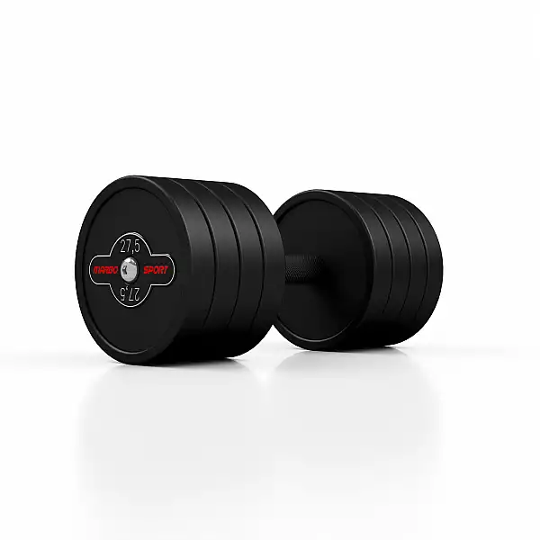Гантель прогумована Marbo Sport 27.5кг, чорний матовий