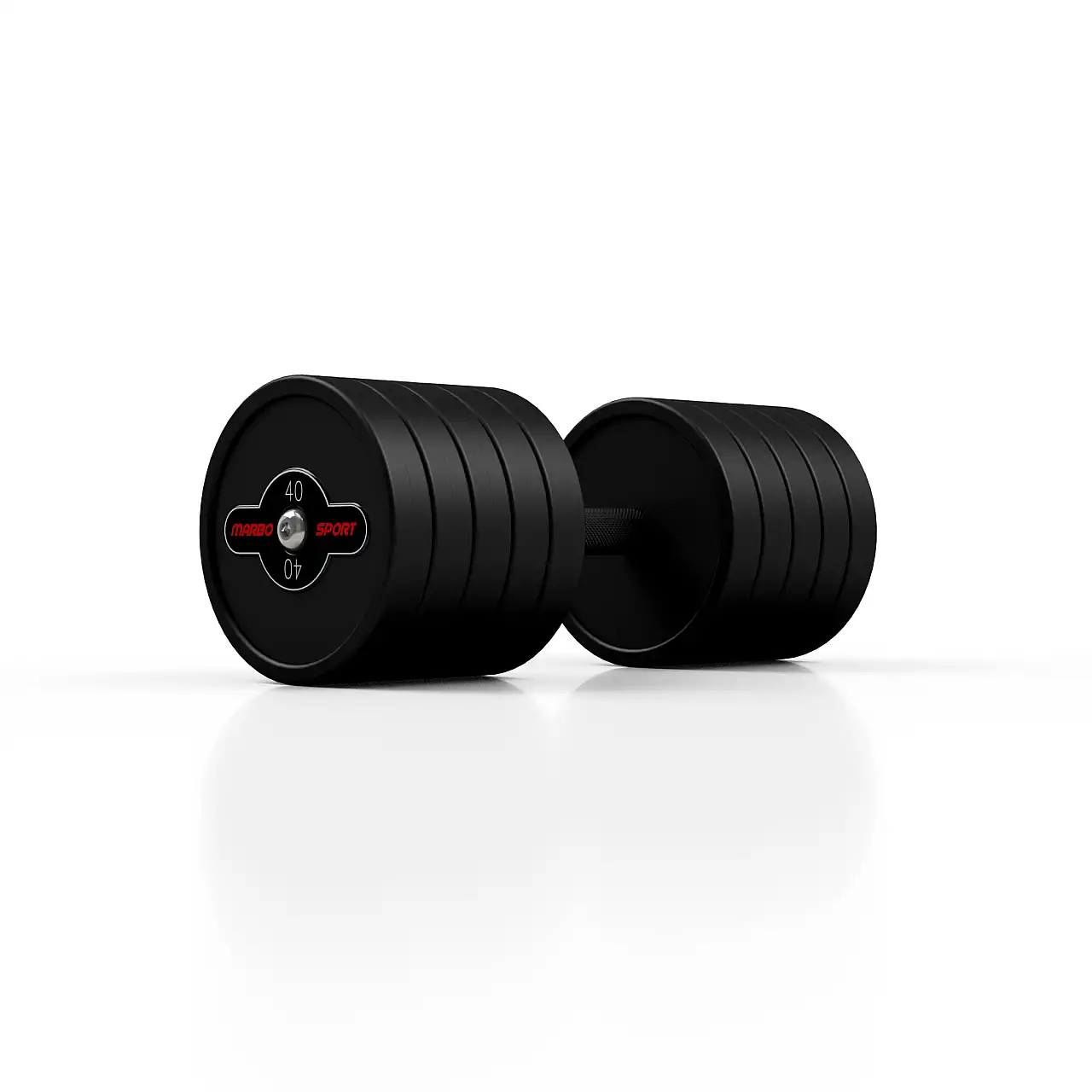 Гантель прорезиненный Marbo Sport 40кг, черный матовый