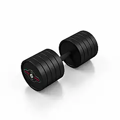 Гантель прорезиненный Marbo Sport 40кг, черный матовый