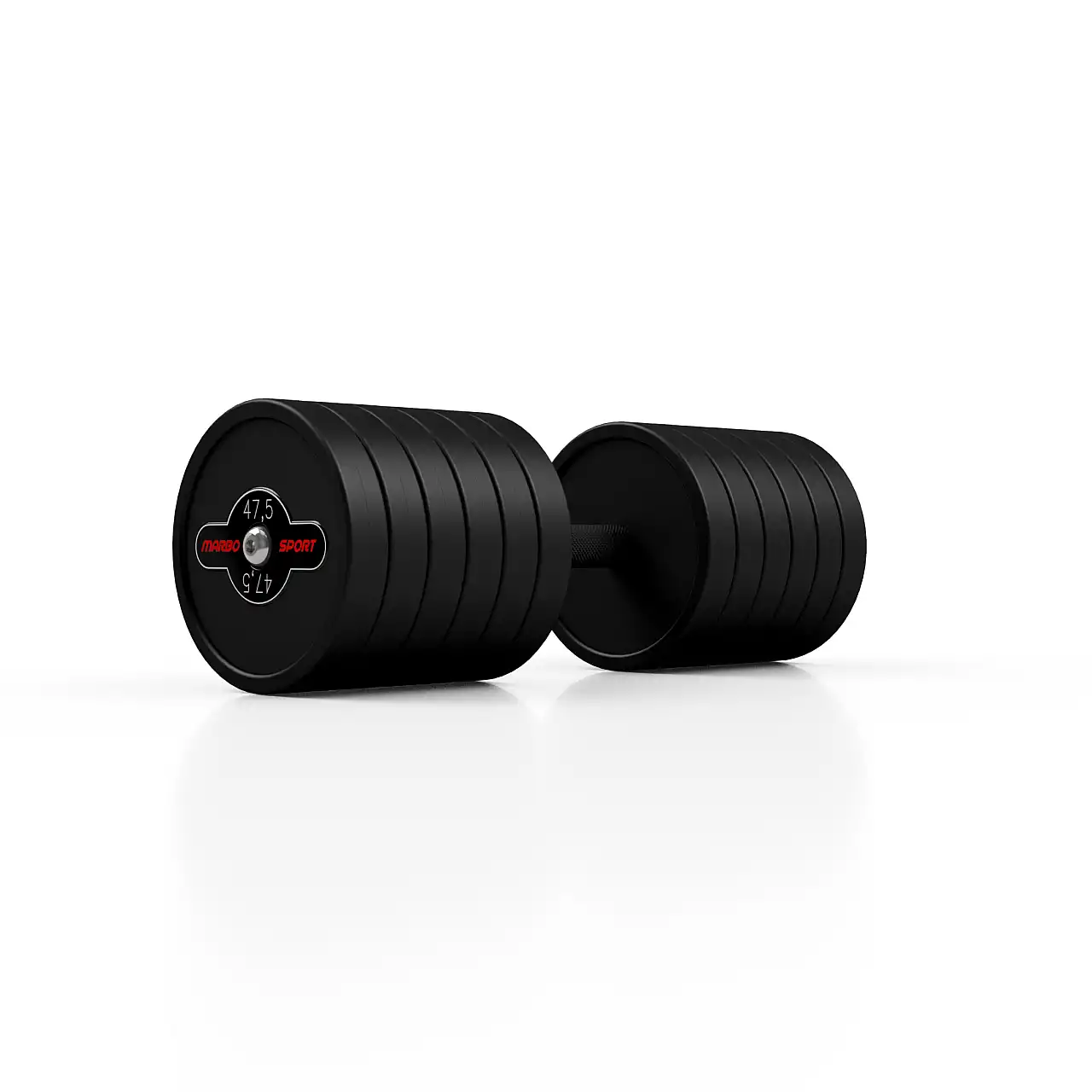Гантель прорезиненный Marbo Sport 47.5кг, черный матовый