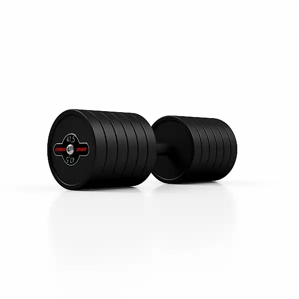 Гантель прорезиненный Marbo Sport 47.5кг, черный матовый