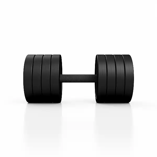 Гантель прорезиненный Marbo Sport 32.5кг, черный матовый