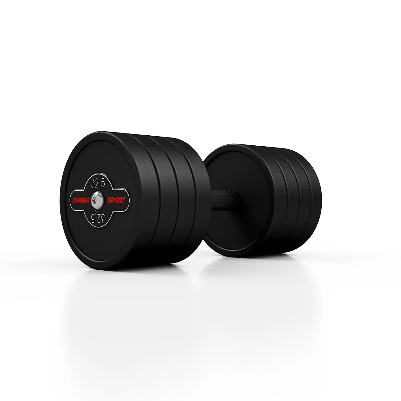 Гантель прорезиненный Marbo Sport 32.5кг, черный матовый