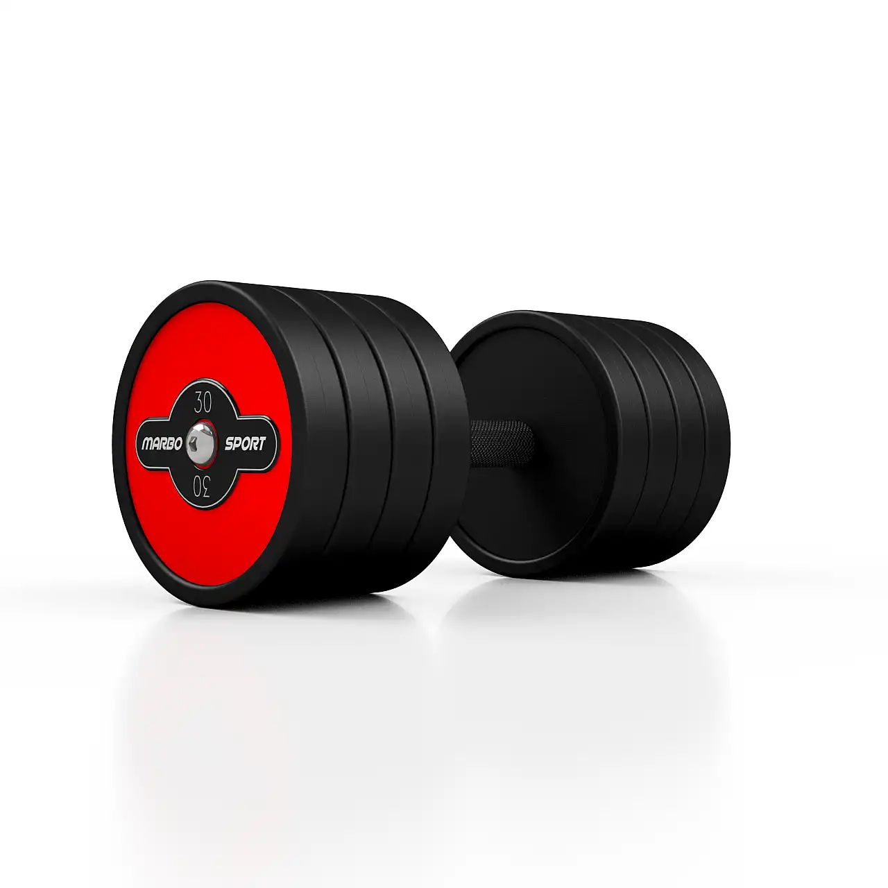 Гантель прогумована Marbo Sport 30кг, червоний глянець