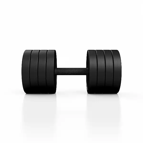 Гантель прорезиненный Marbo Sport 30кг, черный матовый.