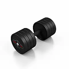 Гантель прорезиненный Marbo Sport 30кг, черный матовый.