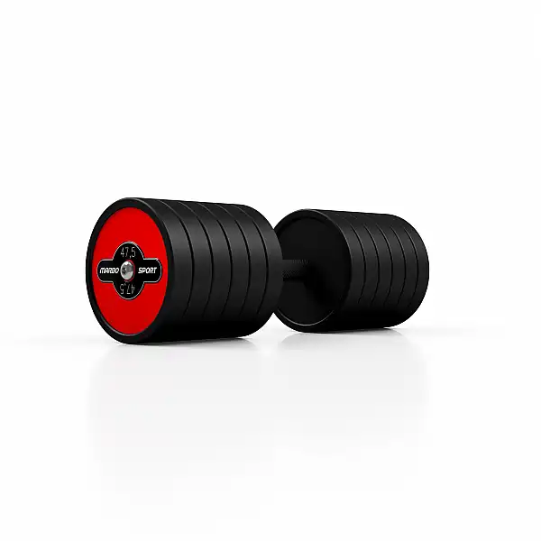 Гантель прогумована Marbo Sport 47.5кг, червоний глянець