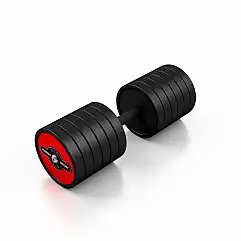 Гантель прогумована Marbo Sport 47.5кг, червоний глянець