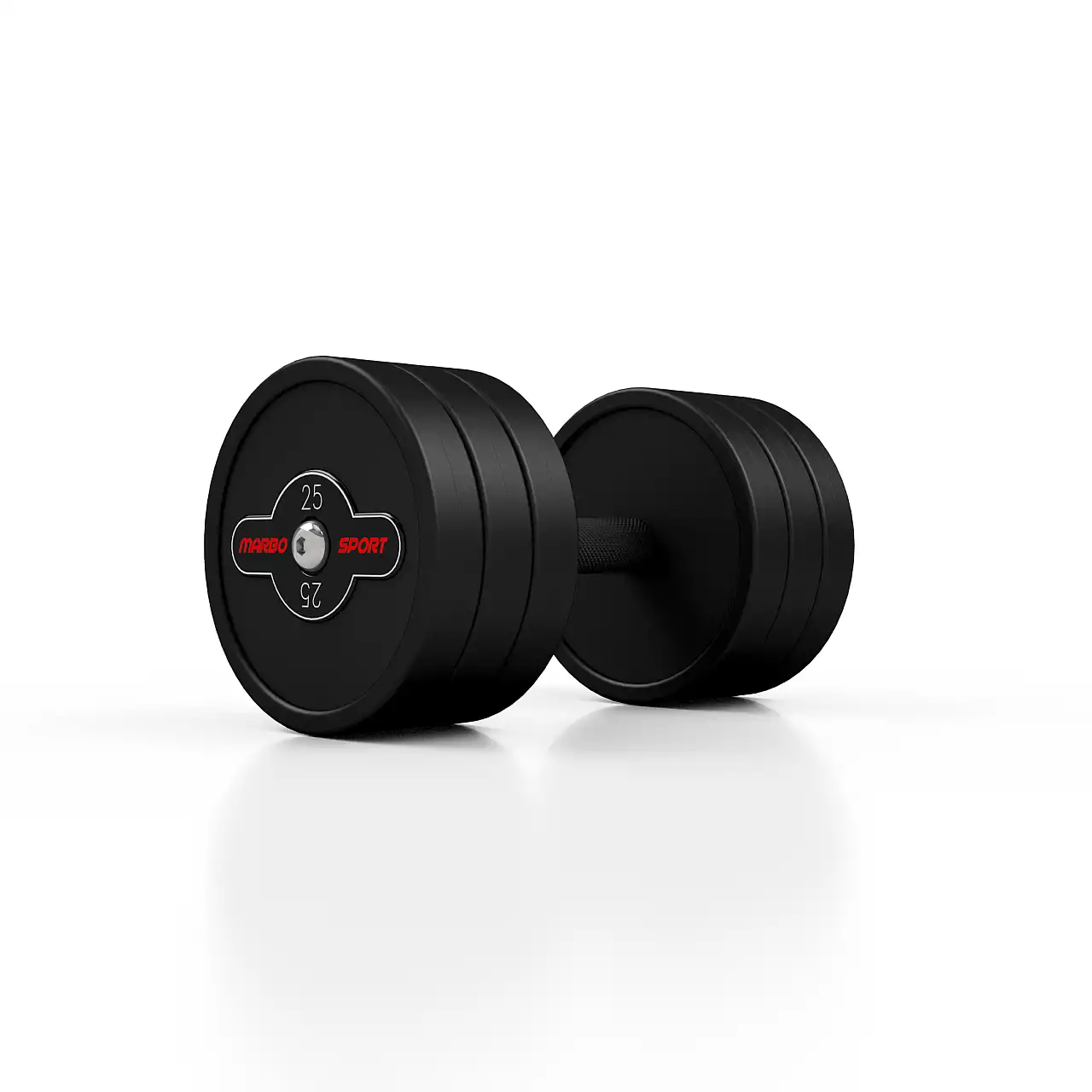 Гантель прорезиненный Marbo Sport 25кг, черный матовый.
