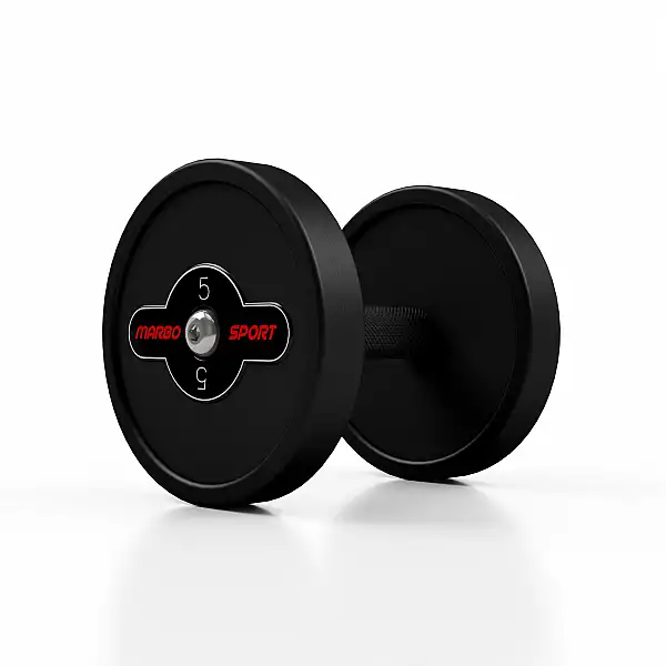 Гантель прорезиненный Marbo Sport 5кг, черный матовый