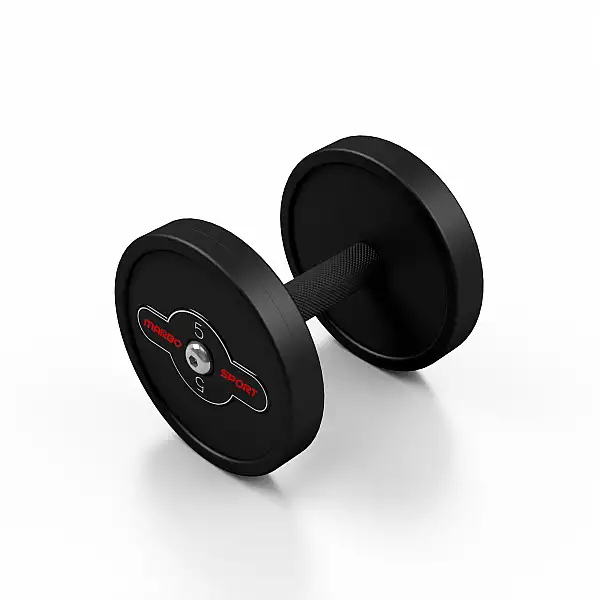 Гантель прорезиненный Marbo Sport 5кг, черный матовый