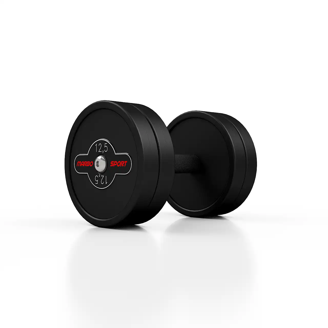 Гантель прорезиненный Marbo Sport 12.5кг, черный матовый