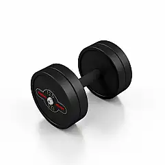 Гантель прорезиненный Marbo Sport 12.5кг, черный матовый