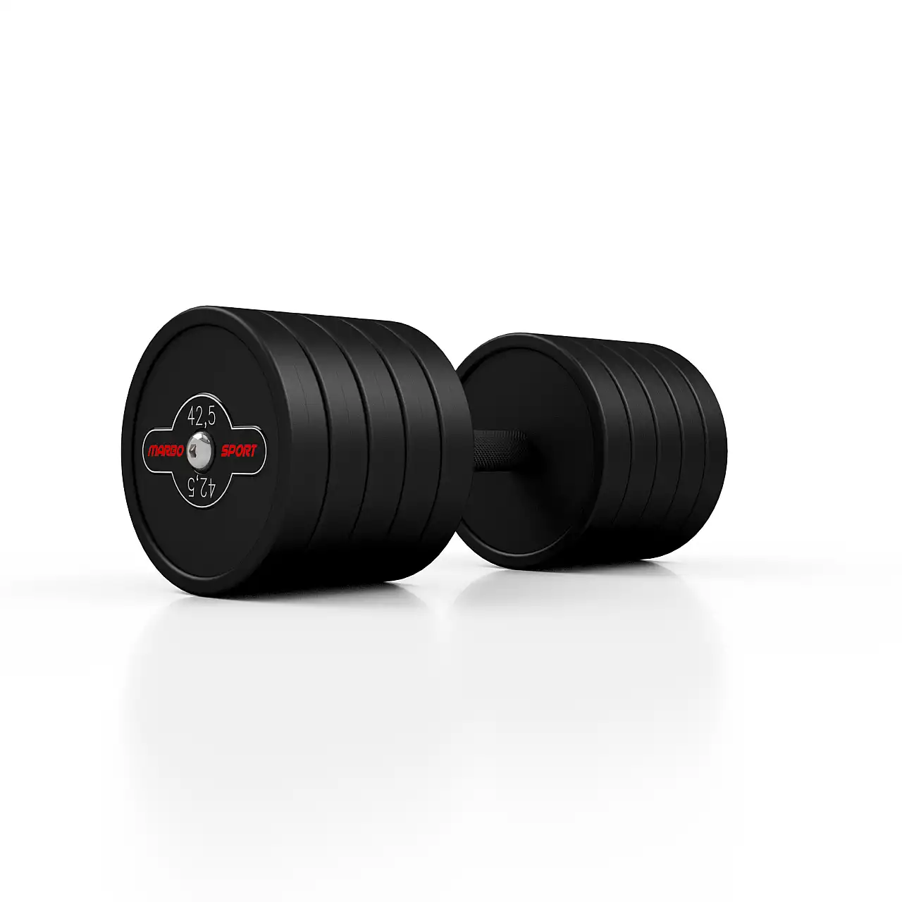 Гантель прорезиненный Marbo Sport 42.5кг, черный матовый.