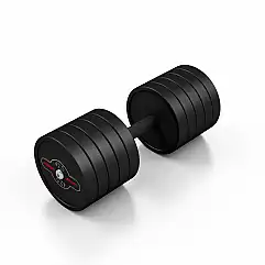 Гантель прорезиненный Marbo Sport 42.5кг, черный матовый.