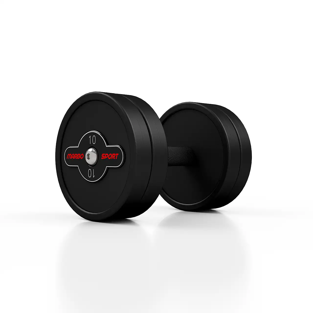 Гантель прорезиненный Marbo Sport 10кг, черный матовый.