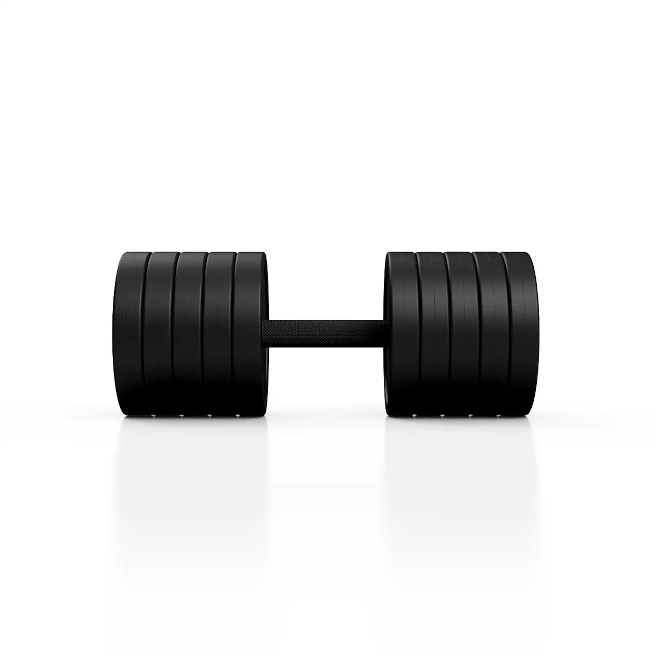 Гантель прорезиненный Marbo Sport 35кг, черный матовый