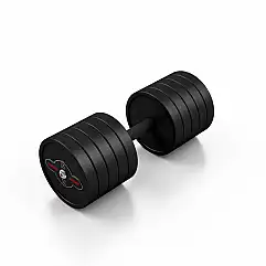 Гантель прорезиненный Marbo Sport 35кг, черный матовый