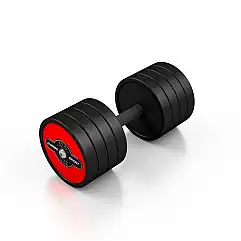Гантель прогумована Marbo Sport 32.5кг, червоний глянець