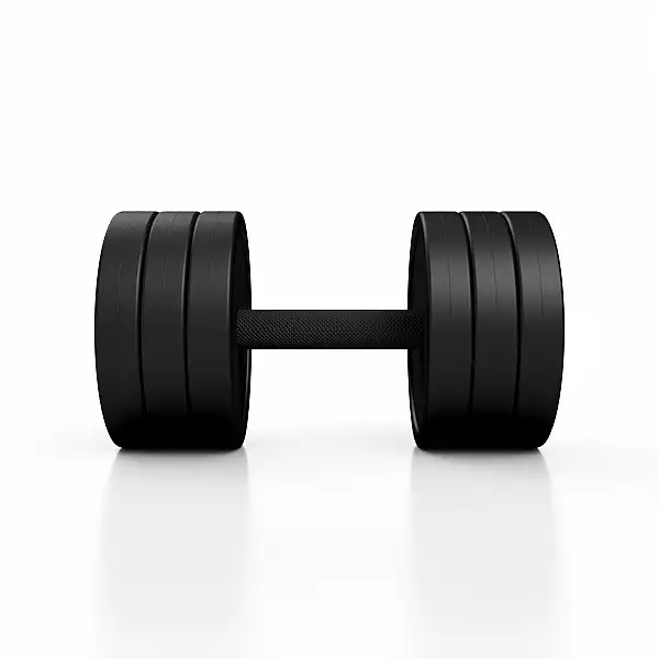 Гантель прорезиненный Marbo Sport 22.5кг, черный матовый