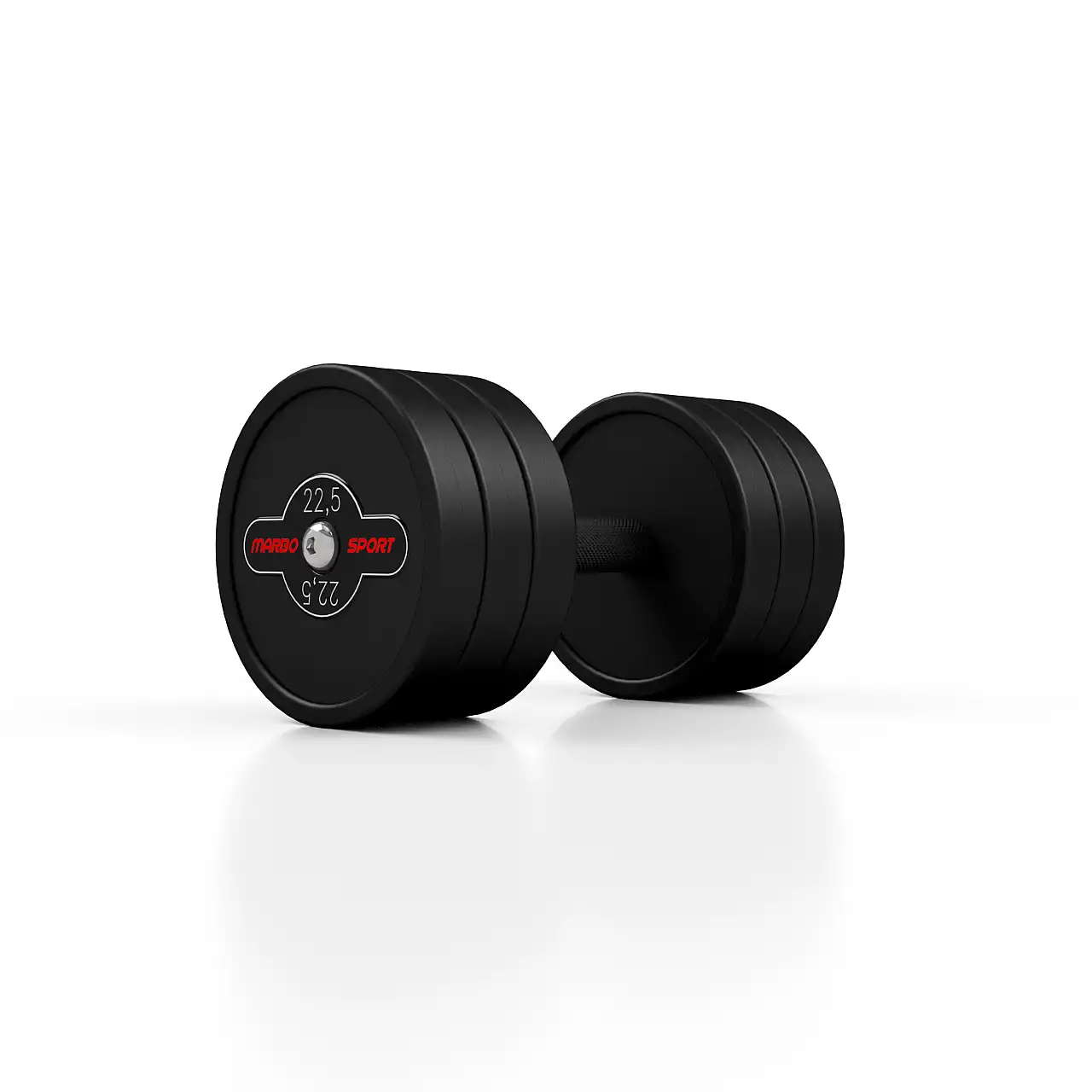 Гантель прорезиненный Marbo Sport 22.5кг, черный матовый