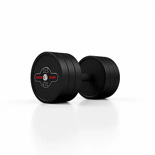 Гантель прорезиненный Marbo Sport 22.5кг, черный матовый