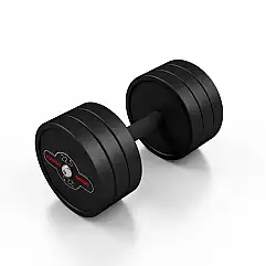 Гантель прорезиненный Marbo Sport 22.5кг, черный матовый