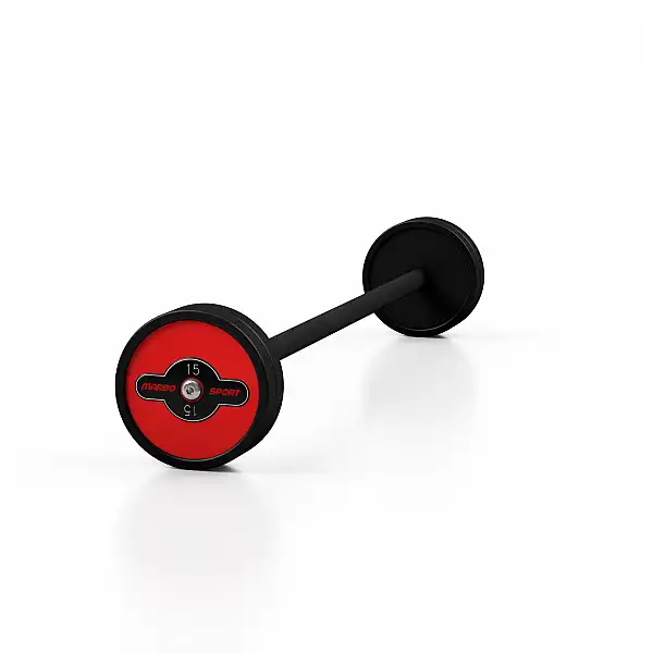 Штанга прогумована Marbo Sport 15кг, червоний глянець