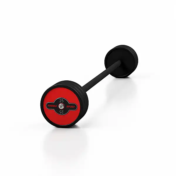 Штанга прогумована Marbo Sport 25кг, червоний глянець