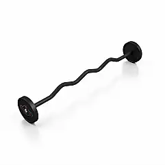 Штанга прогумована з ламаним грифом Marbo Sport 10кг, чорний матовий