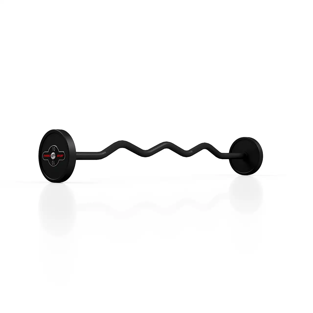 Штанга прогумована з ламаним грифом Marbo Sport 10кг, чорний матовий